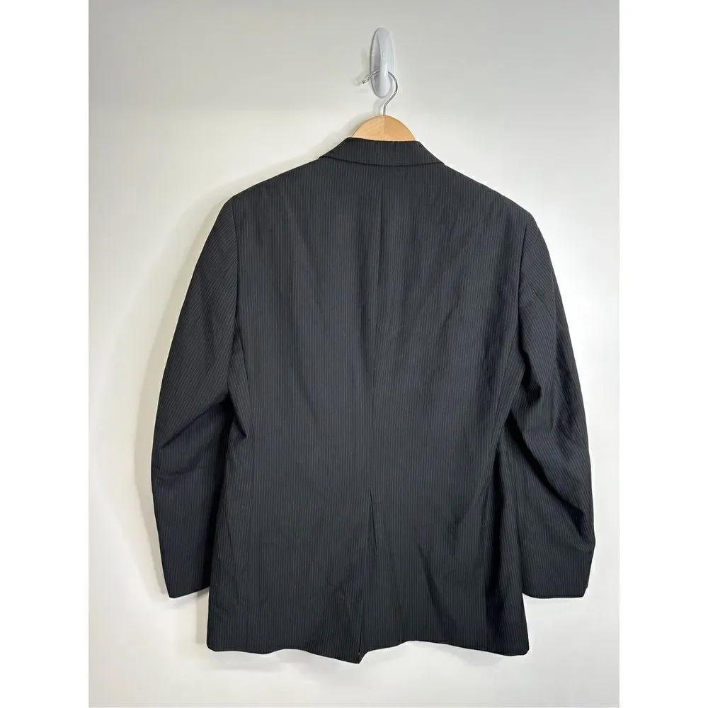 Geoffrey Beene Blazer Jacket‎ Mens Gray Striped Size 38R
